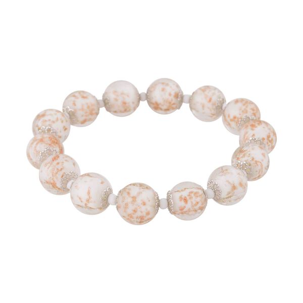 Wei&szlig;es Armband im Murano-Stil, 16,5 cm image number 2