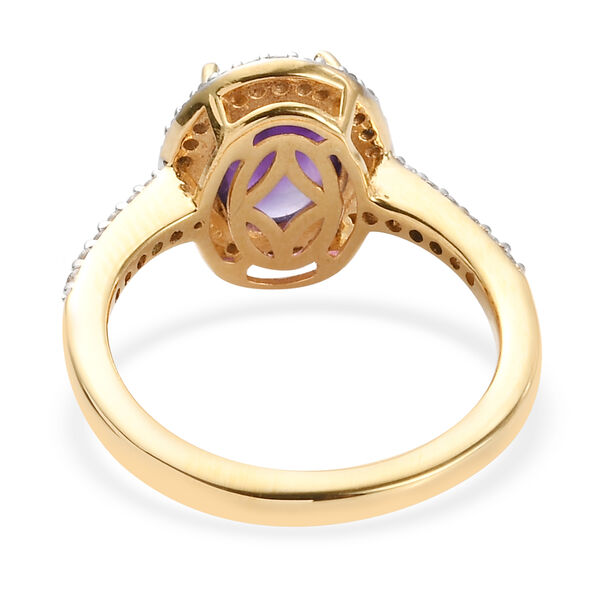 Afrikanischer Amethyst und Zirkon Ring 925 Silber vergoldet  ca. 2,37 ct image number 6