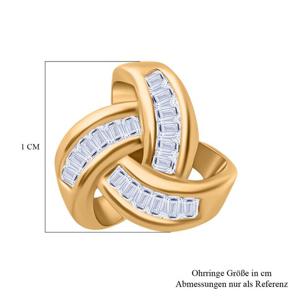 LUXURIANT SI-GH SGL zertifizierte Labor Diamant Liebesknoten Ohrringe, 925 Silber 750 Gelbgold Vermeil - 0,25 ct. image number 5