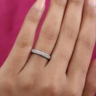 Diamant Half Eternity Ring 925 Silber Platin-Überzug image number 2