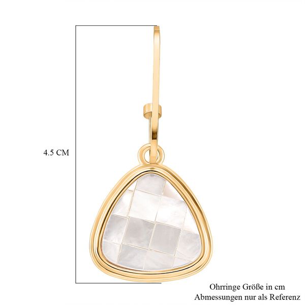 Wei&szlig;e Muschelkernperlen Ohrringe, Goldfarben image number 6