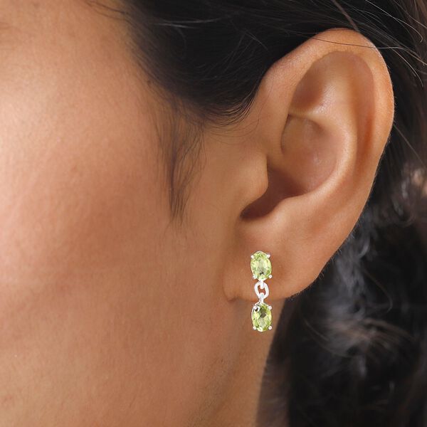 Grüne Peridot-Ohrhänger, 925 Silber ca. 1,99 ct  image number 3