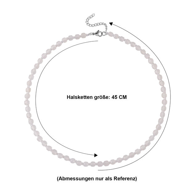 Achat, Glas Halskette ca. Flexibles cm 316L Edelstahl 85.00 ct image number 4