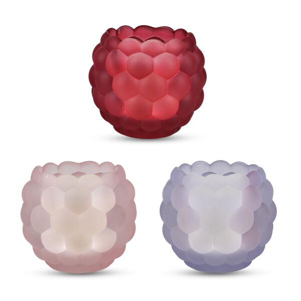 3er Set - Duftkerze Traubenform Schwarzer Granatapfel, Agarholzrose, Franz&ouml;sischer Lavendel, Glas 7.5 x 7 cm image number 4