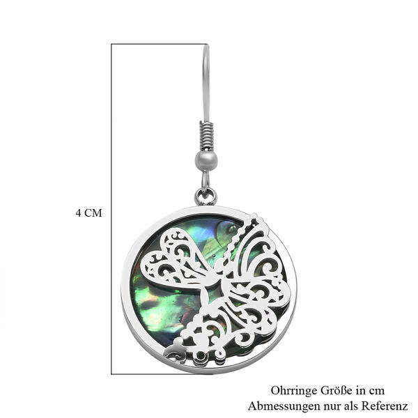 Abalone Muschel-Ohrhänger, Edelstahl ca. 1,00 ct  image number 3