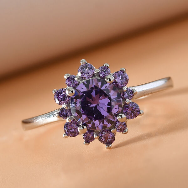 LUSTRO STELLA - Amethyst Zirkonia Ring 925 Silber platiniert  ca. 1,71 ct image number 2