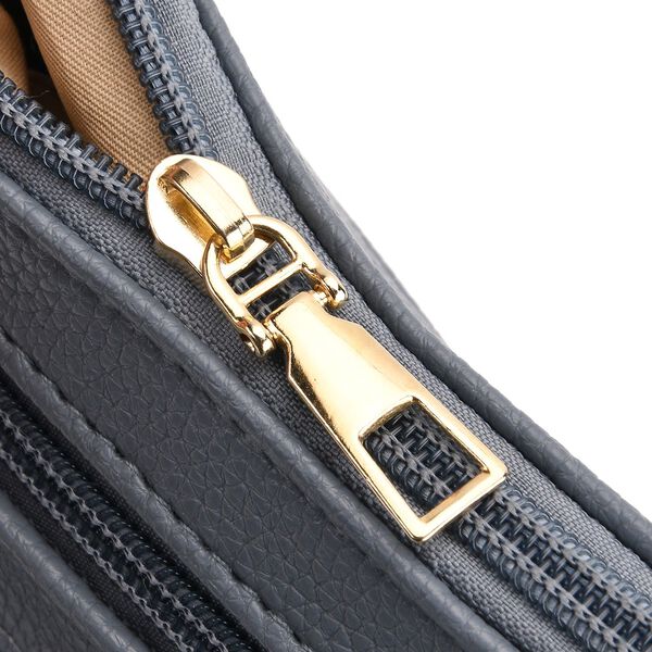 Maxikleid aus Viskose-Crepe mit Lurex Ombre-Schal mit Quasten aus Poly-Seide-Modal und Crossbody Tasche Dunkelblau image number 19