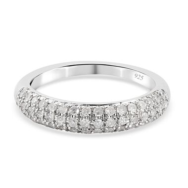 Diamant Ring 925 Silber Platin-Überzug