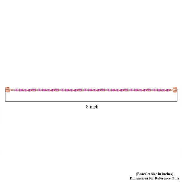 LUXURIANT AAA Labor Rosa Saphir und Labor Diamant 20cm Armband - 10,17 ct. image number 4