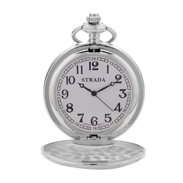 Strada - Taschenuhr, Japanisches Uhrwerk, silberfarben image number 5