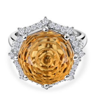 D'Joy Citrin und Moissanit Ring - 13,66 ct.