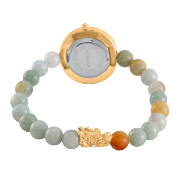 Mehrfarbiger Amazonit Uhren Reiner Edelstahl Bicolor flexibel ca. 50,00 ct. image number 5