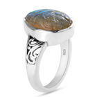 Labradorit Carving Schliff Ring, 925 Silber  ca. 5,00 ct image number 4