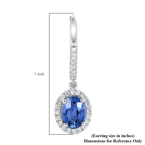 Iliana AAA Ceylon-Saphir und wei&szlig;e Diamant-Ohrringe, SI G-H, 750 wei&szlig; Gold ca. 2,15 ct image number 4