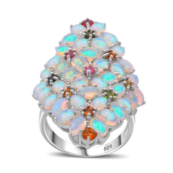 AA Natürlicher, äthiopischer Welo Opal und Multi-Turmalin-Ring - 6,97 ct. image number 3