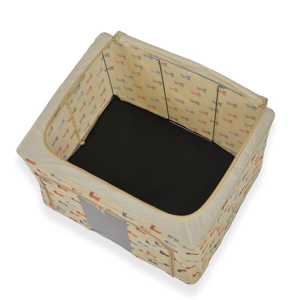 Faltbare Aufbewahrungsbox aus Stoff, 66 Liter offen, Größe 50x40x33cm gefaltet, Beige image number 8