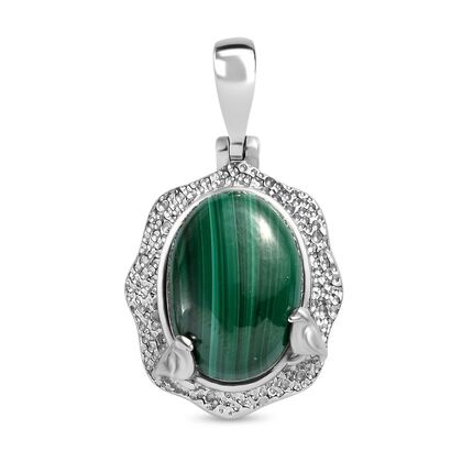 Malachit Anh&auml;nger  Edelstahl ca. 20.65 ct