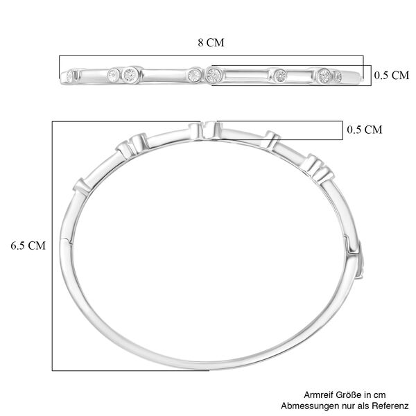 EVER TRUE Wei&szlig;er Diamant Armreif ca. 19 cm Nickelfreies Messing ca. image number 5