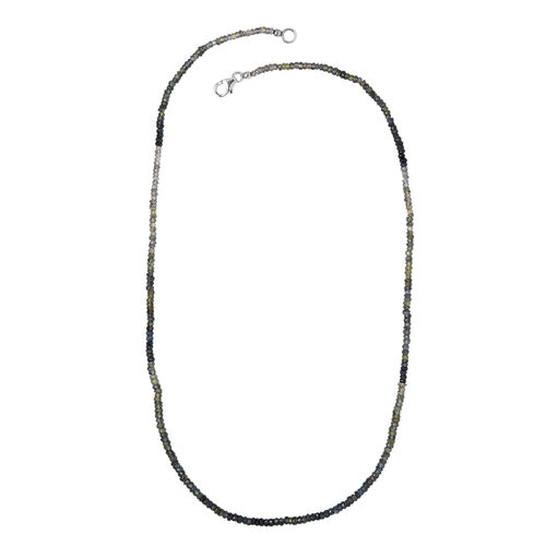 Natürliche Parti-Saphir-Halskette, 50 cm, 925 Silber platiniert, 49,00 ct. image number 0