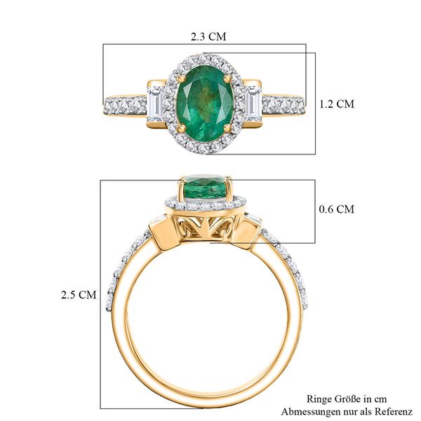 D'Joy AA Kagem sambischer Smaragd und Moissanit Ring - 1,80 ct. image number 7