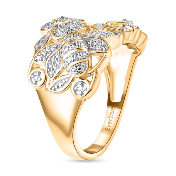 EVER TRUE Weißer Diamant Ring Nickelfreies Messing (Größe 17.00) ca. 0,01 ct image number 4