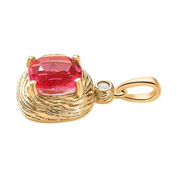 Sunset Quarz Triplett und Zirkon Anh&auml;nger - 3,52 ct.
