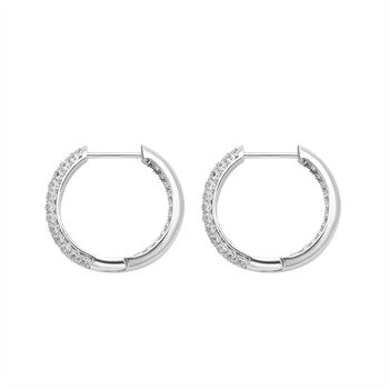 Wei&szlig;e Zirkonia-Creolen, Silberfarben