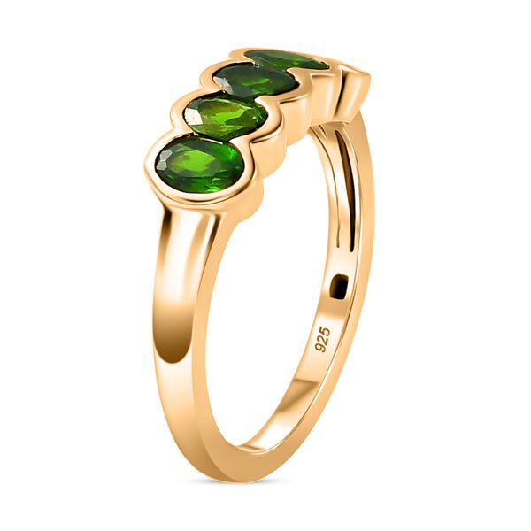 Nat&uuml;rlicher Chromdiopsid Ring, 925 Silber vergoldet (Gr&ouml;&szlig;e 17.00) ca. 1.33 ct image number 4