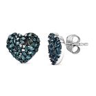 GP Heart Collection- blaue Diamant und blaue Saphir-Ohrstecker in Silber image number 3