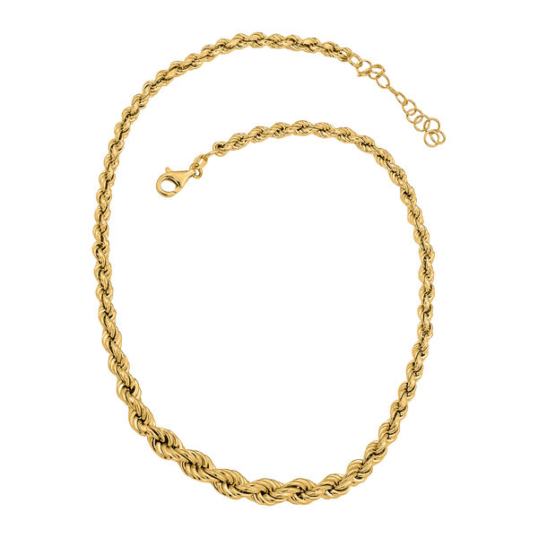 Vintage italienische Kordel-Halskette in vergoldetem Silber image number 4