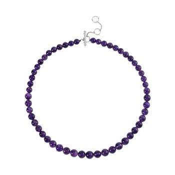 AAA Afrikanischer Amethyst, Roter Granat Halskette, ca. 50 cm 925 Silber rhodiniert ca. 330.09 ct