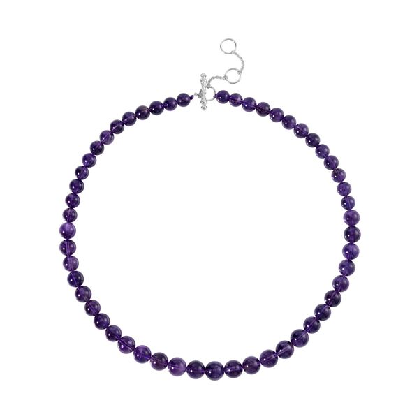 AAA Afrikanischer Amethyst, Roter Granat Halskette, ca. 50 cm 925 Silber rhodiniert ca. 330.09 ct