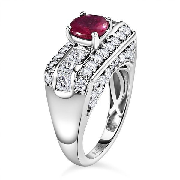 GP Art Déco Kollektion - afrikanischer Rubin, Zirkon und Saphir-Ring- 5,18 ct. image number 5