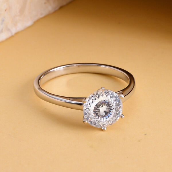 Lustro Stella - 200 Facetten wei&szlig;er Zirkonia Ring, 925 Silber rhodiniert,ca. 3.55 ct image number 2