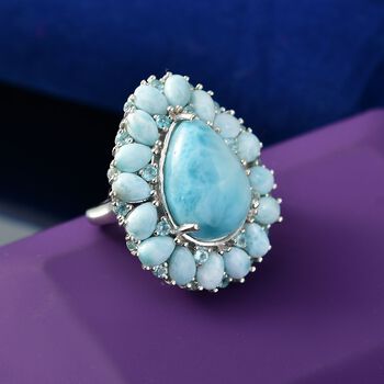 D&rsquo;Joy AA Larimar und Apatit Ring - 21,89 ct.