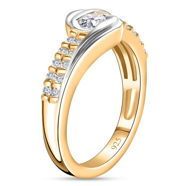 88 Facetten Moissanit Ring 925 Silber Bicolor  ca. 0,40 ct image number 5