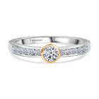 LUXURIANT DIAMOND - Lab Grown Diamant SI Ring 925 Silber Rhodiniert und 750 Gelbgold Vermeil (Größe 18.00) ca. 0.50 ct