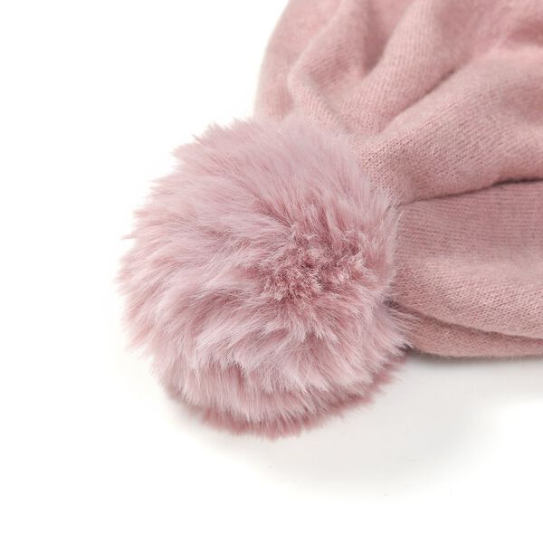 LA MAREY 2er-Set Kaschmir M&uuml;tzen und Handschuhen mit Mikropl&uuml;sch-Futter, Rosa image number 2