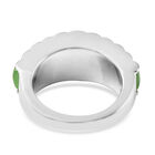Grüne Jade Ring 925 Silber Rhodium-Überzug image number 4