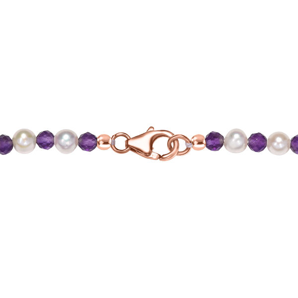 D'Joy AA Rose De France Amethyst, afrikanischer Amethyst und Perle Anh&auml;nger mit 50cm Kette image number 4