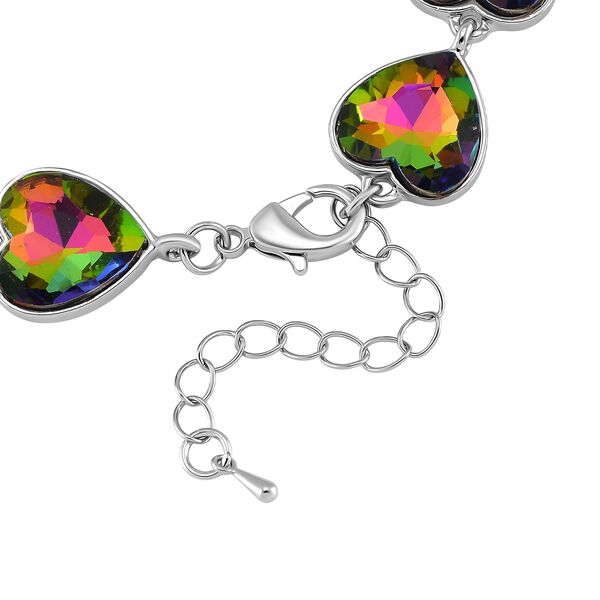 2er Set - Mysticher Regenbogen Kristall Armband und Ohrringe, Silberfarben image number 4