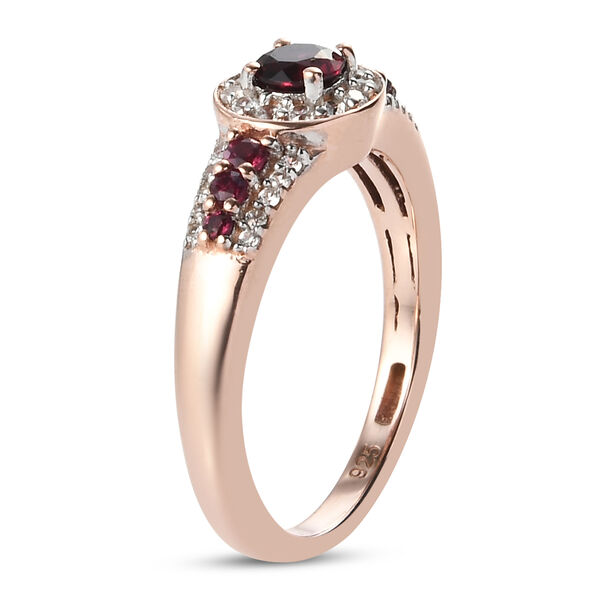 Anthill Granat und Zirkon Ring 925 Silber ros&eacute;vergoldet  ca. 0,67 ct image number 5