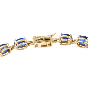 LUXORO AAA blaues Ceylon-Saphir 19cm Armband in 585 Gelbgold - 11,05 ct.