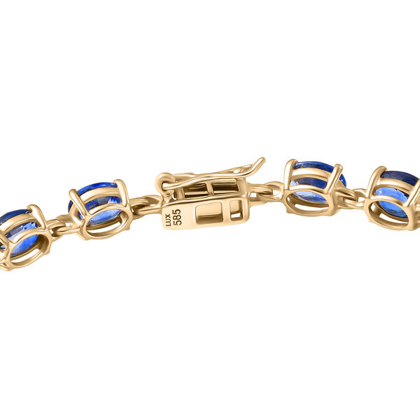 LUXORO AAA blaues Ceylon-Saphir 19cm Armband in 585 Gelbgold - 11,05 ct. image number 4