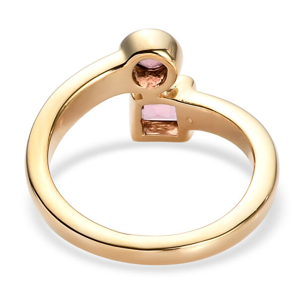 Rosa Turmalin Bypass Ring 925 Silber vergoldet  ca. 0,60 ct image number 6