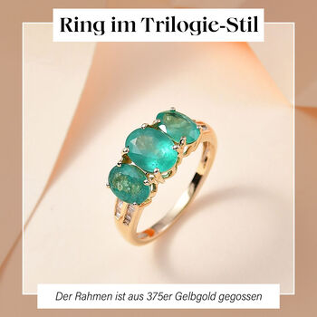 AAA Kagem sambischer Smaragd und Diamant Ring in 585 Gold - 2,90 ct.