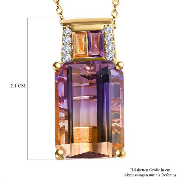 2er Set, AA Ametrin, Citrin und Amethyst Anh&auml;nger mit Kette, 925 Silber Gelbgold Vermeil ca. 7.98 ct image number 7