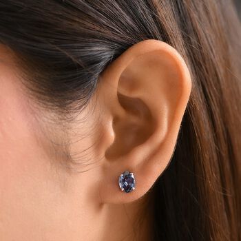 AAA Lab Created Alexandrit Ohrringe, 417 Gold ca. 2.88 ct