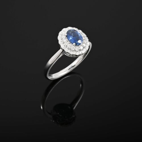 RHAPSODY zertifiziert und geprüft AAAA Blauer Saphir und VS-EF Diamant Ring in 950 Platin - 1,45 ct. image number 1