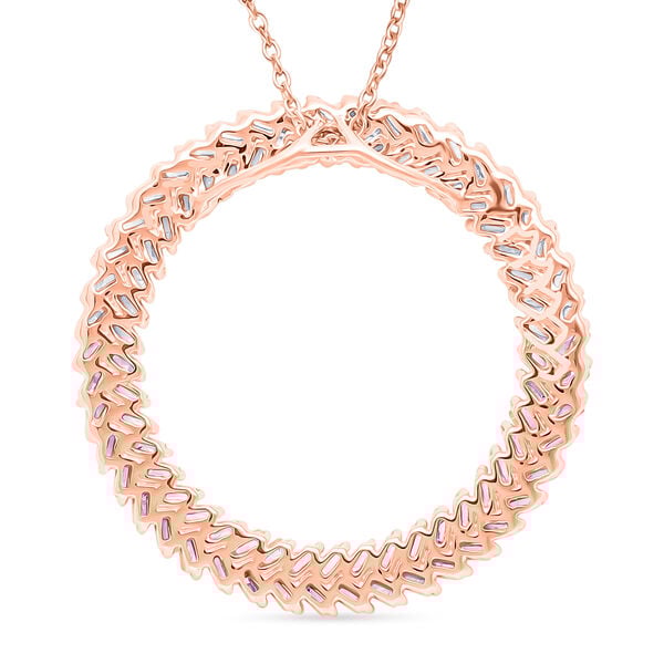 LUXURIANT SGL zertifizierter VS-EF Labor Diamant Anhänger mit 50cm Kette, 925 Silber 750 Roségold Vermeil - 1 ct. image number 4